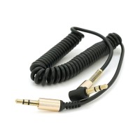 Кабель мультимедійний 3.5mm M to 3.5mm M 1.5m 90° corner black Voltronic (YT-AUXSGJ(M)/(M)-1.5-B)