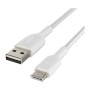 Дата кабель USB 2.0 AM to USB-C 1.0m braided white Belkin (CAB002BT1MWH)
