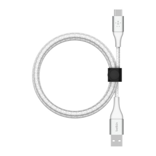 Дата кабель USB 2.0 AM to USB-C 1.0m braided white Belkin (CAB002BT1MWH)