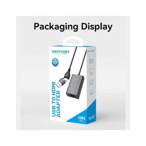 Перехідник USB-C + USB-A to HDMI M 0.15m gray Vention (ACYHB)
