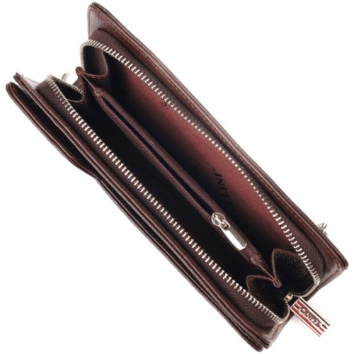 Портмоне Canpellini З натуральної шкіри Коричневе (21537)