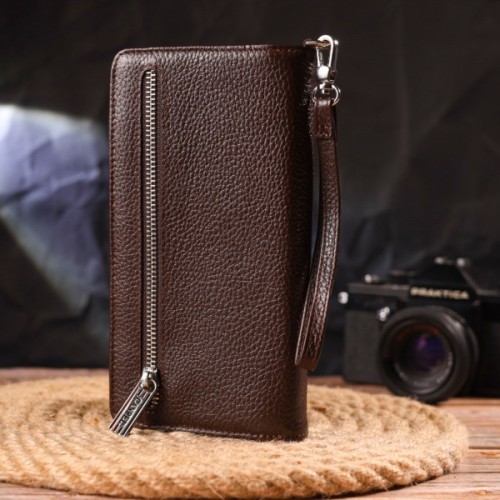 Портмоне Canpellini З натуральної шкіри Коричневе (21537)