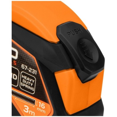Рулетка Neo Tools 3мx16мм, з фіксатором змотування, магніт (67-231)