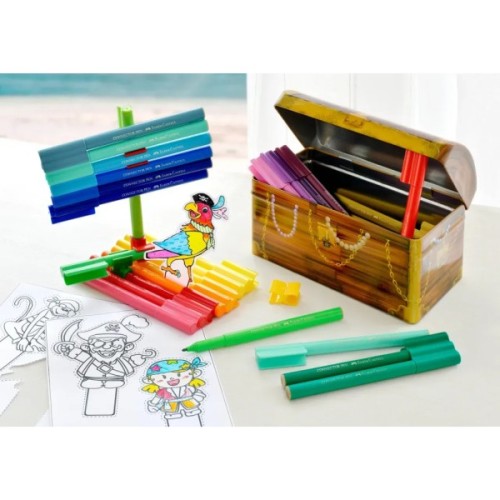 Фломастери Faber-Castell Сумочка в металевій коробці Connector Скрепляй разом 33 кольора (31772)
