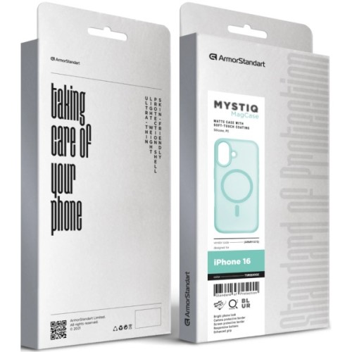 Чохол до мобільного телефона Armorstandart Mystiq MagCase Apple iPhone 16 Turquoise (ARM91575)