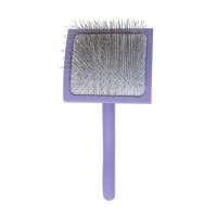 Гребінець для тварин Tauro Pro Line дерев'яна вигнута прямокутна, штифти 25 мм, фіолетова L (TPLB63652)