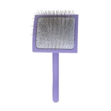 Гребінець для тварин Tauro Pro Line дерев'яна вигнута прямокутна, штифти 25 мм, фіолетова L (TPLB63652)