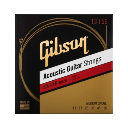 Струни для гітари Gibson SAG-BRW13 80/20 Bronze Acoustic Guitar String Medium (13-56) (231188)