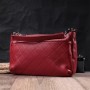 Сумка Vintage Жіноча середнього розміру на три відділення із натуральної шкіри Червона (22803)