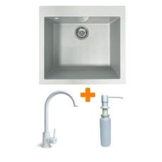 Мийка кухонна Adamant Univer Old stone + змішувач + дозатор (4824296902110)