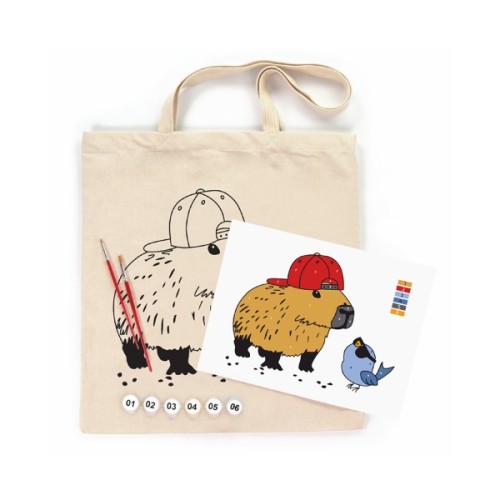 Набір для творчості Rosa Talent екосумка-розмальовка, Капібара, 38х42 см (4823098544630)