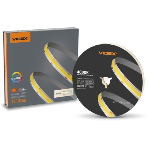Світлодіодна стрічка Videx COB DC24V 55W 5M 4000K Ra80 IP20 5м (VL-LSTCB320-24114-B5)