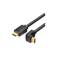 Кабель мультимедійний HDMI M to HDMI M 1.5m 4K60Hz 90° corner black Vention (AAQBG)