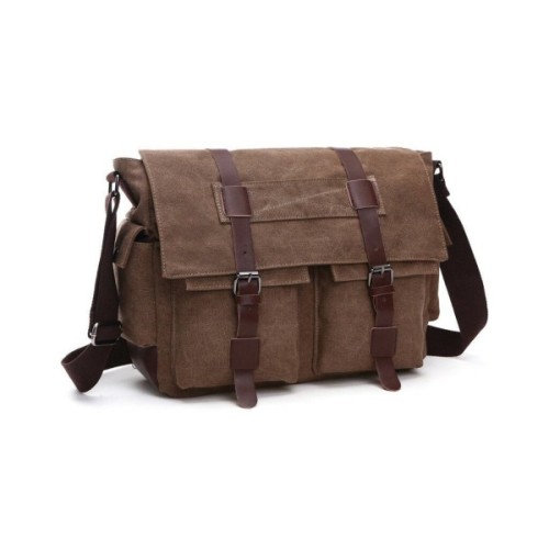 Сумка Vintage На плече текстильна Коричнева (20150)