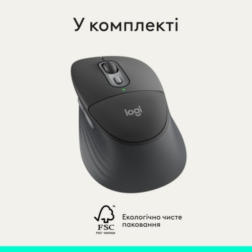 Мишка Logitech Signature Comfort Plus M850L Wireless/Bluetooth/USB-C for Business Graphite (910-007704)