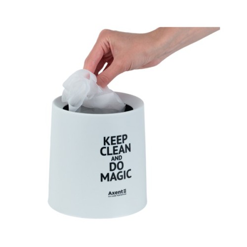 Кошик для паперів Axent Настільний контейнер для сміття, круглий, білий (2131-21-A)