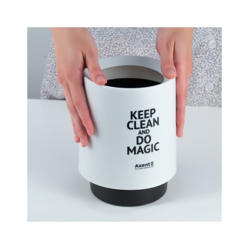 Кошик для паперів Axent Настільний контейнер для сміття, круглий, білий (2131-21-A)