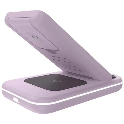Зарядний пристрій Canyon WS-304 Foldable 3in1 Wireless charger Iced Pink (CNS-WCS304IP)
