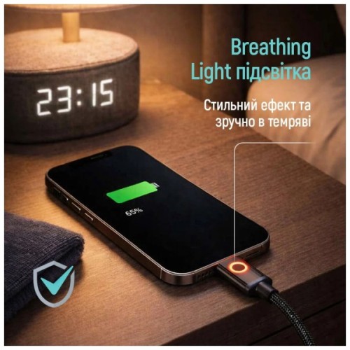 Дата кабель USB-C to Lightning 1.0m PD30W black ColorWay (CW-CBPDCL103-BK)