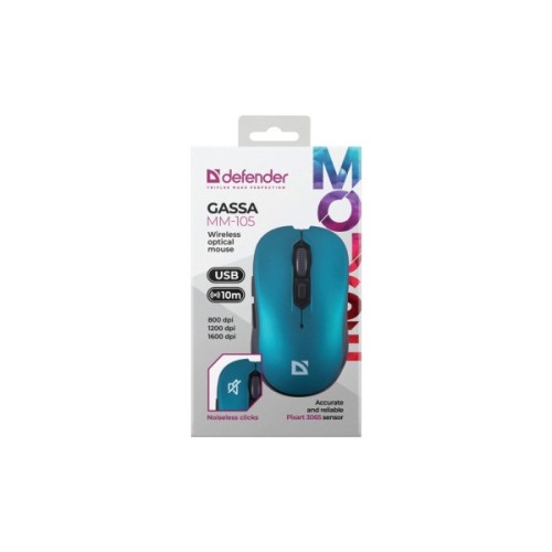 Мишка Defender Gassa MM-105 Wireless Turquoise (52102)