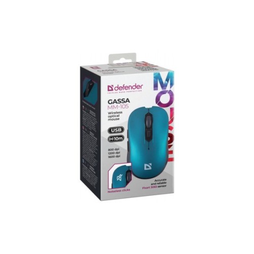 Мишка Defender Gassa MM-105 Wireless Turquoise (52102)