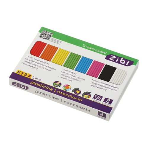 Пластилін ZiBi KIDS Line 8 кольорів, 128 г (ZB.6272)