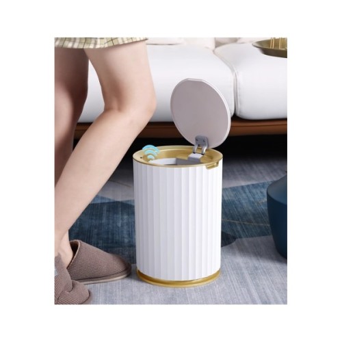 Контейнер для сміття JAH Nordic Сенсорний Білий із золотим 9 л (20259)