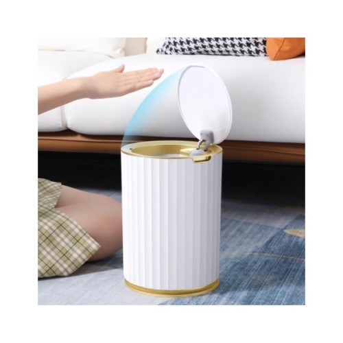 Контейнер для сміття JAH Nordic Сенсорний Білий із золотим 9 л (20259)