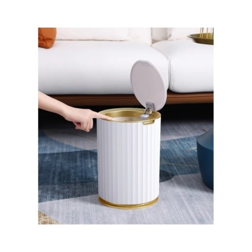 Контейнер для сміття JAH Nordic Сенсорний Білий із золотим 9 л (20259)