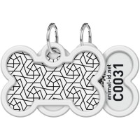 Адресник для тварин WAUDOG Smart ID з QR паспортом "Геометрія", кістка 40х28 мм (0640-0202)