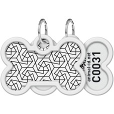 Адресник для тварин WAUDOG Smart ID з QR паспортом "Геометрія", кістка 40х28 мм (0640-0202)