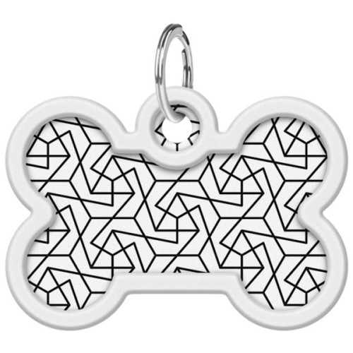 Адресник для тварин WAUDOG Smart ID з QR паспортом "Геометрія", кістка 40х28 мм (0640-0202)