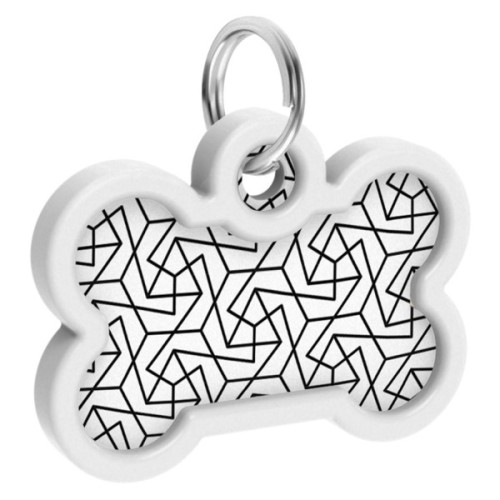 Адресник для тварин WAUDOG Smart ID з QR паспортом "Геометрія", кістка 40х28 мм (0640-0202)