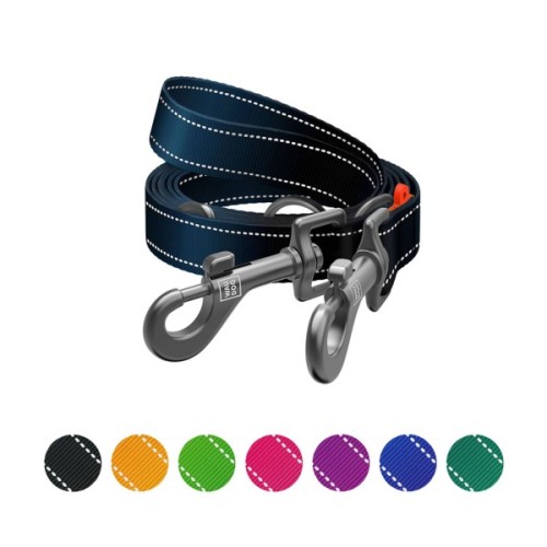 Повідець для собак WAUDOG Nylon Mono світловідбивний М чорний (46481)
