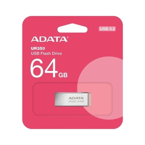 USB флеш накопичувач ADATA 64GB UR 350 Silver/Beige USB 3.2 (UR350-64G-RSR/BG)