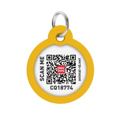 Адресник для тварин WAUDOG Smart ID з QR паспортом "Градієнт помаранчевий", коло 25 мм (225-4035)