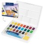 Олійні фарби Faber-Castell Watercolors in Pans, 24 кольори + ручка-пензлик з контейнером для води (169724) (30757)