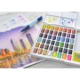 Олійні фарби Faber-Castell Watercolors in Pans, 24 кольори + ручка-пензлик з контейнером для води (169724) (30757)