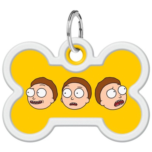 Адресник для тварин WAUDOG Smart ID з QR паспортом "Рік і Морті 2", кістка 40х28 мм (231-0281)