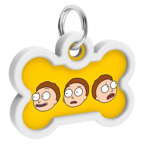 Адресник для тварин WAUDOG Smart ID з QR паспортом "Рік і Морті 2", кістка 40х28 мм (231-0281)