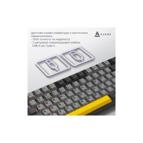 Клавіатура Ajazz AK820 MAX Magnetic Switch RGB USB Black (AK820MAX-WM-BGY)