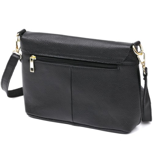 Сумка Vintage Шкіряна жіноча Чорна (20685)