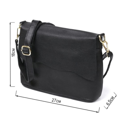 Сумка Vintage Шкіряна жіноча Чорна (20685)