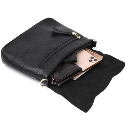 Сумка Vintage Шкіряна жіноча Чорна (20685)