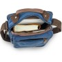Сумка Vintage Текстильна чоловіча на два відділення Синя (20201)