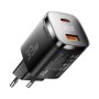 Зарядний пристрій 1xUSB-C + 1xUSB 33W GaN black Essager (ECT33W-GMB01-Z)