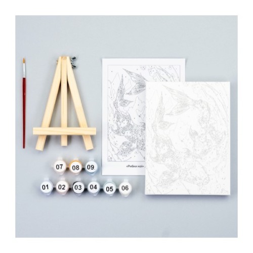 Картина по номерам Rosa Рибки кої, 15х20см, з мольбертом (4823098548669)