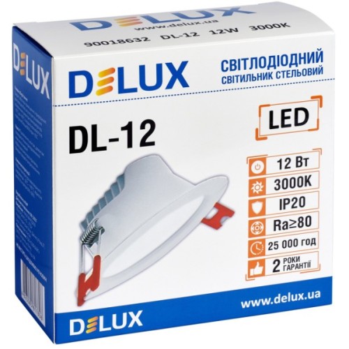 Світильник Delux DL-12 3000К 12Вт 960лм (90018632)