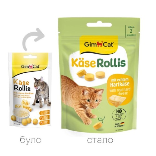Ласощі для котів GimCat Kase Rollis з комплексом вітамінів сирні 40 г (4002064418728)