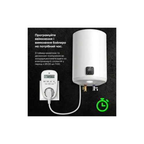 Таймер-розетка EUROELECTRIC 16A/3600W 7дн, White (ST-16A/3,60kW(E))